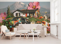 Surreal Alpine Floral Meadow Wall Mural