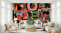Eclectic Safari Collage Wall Mural