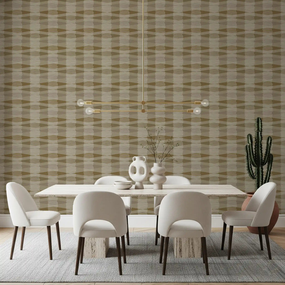 Earth Tone Geometric Rhythm Wallpaper⁠