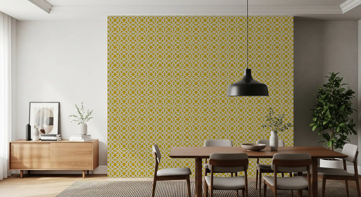 Abstract Mustard Circular Mosaic Wallpaper⁠