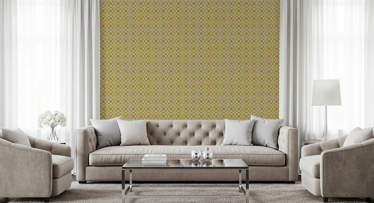 Abstract Mustard Circular Mosaic Wallpaper⁠