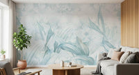 Soft Light Blue Botanical Wall Mural Wall Mural