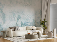 Soft Light Blue Botanical Wall Mural Wall Mural