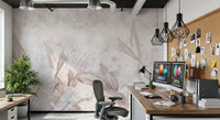Blush Pink Botanical Leaf Wall Mural Wall Mural