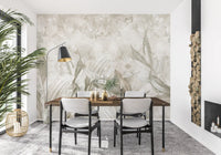 Sage Green Botanical Leaf Wall Mural Wall Mural