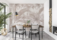 Dusty Mauve Tropical Botanical Leaf Wall Mural Wall Mural
