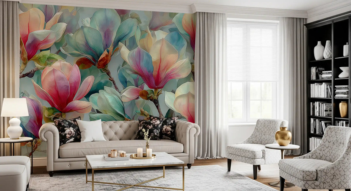 Springtime Magnolia Botanical Wall Mural