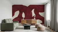 Deep Burgundy Intertwined Arches Wall Mural