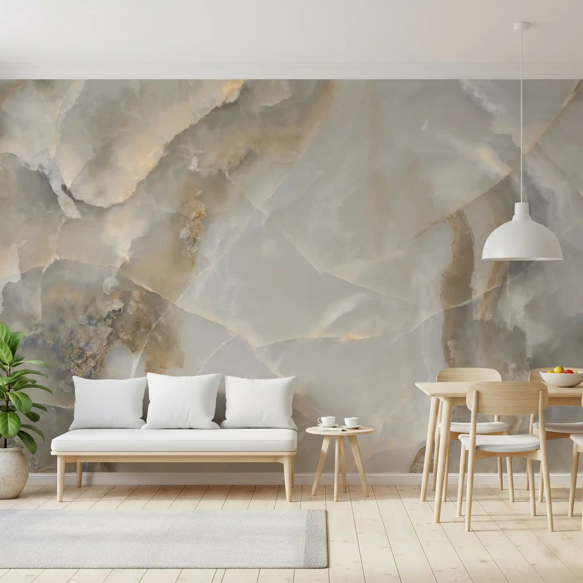 Abstract Neutral Stone Texture Wall Mural