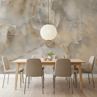 Serene Cream and Taupe Marble Vein Wall Mural