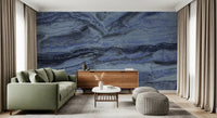Indigo Veined Marble Slab Wall Mural