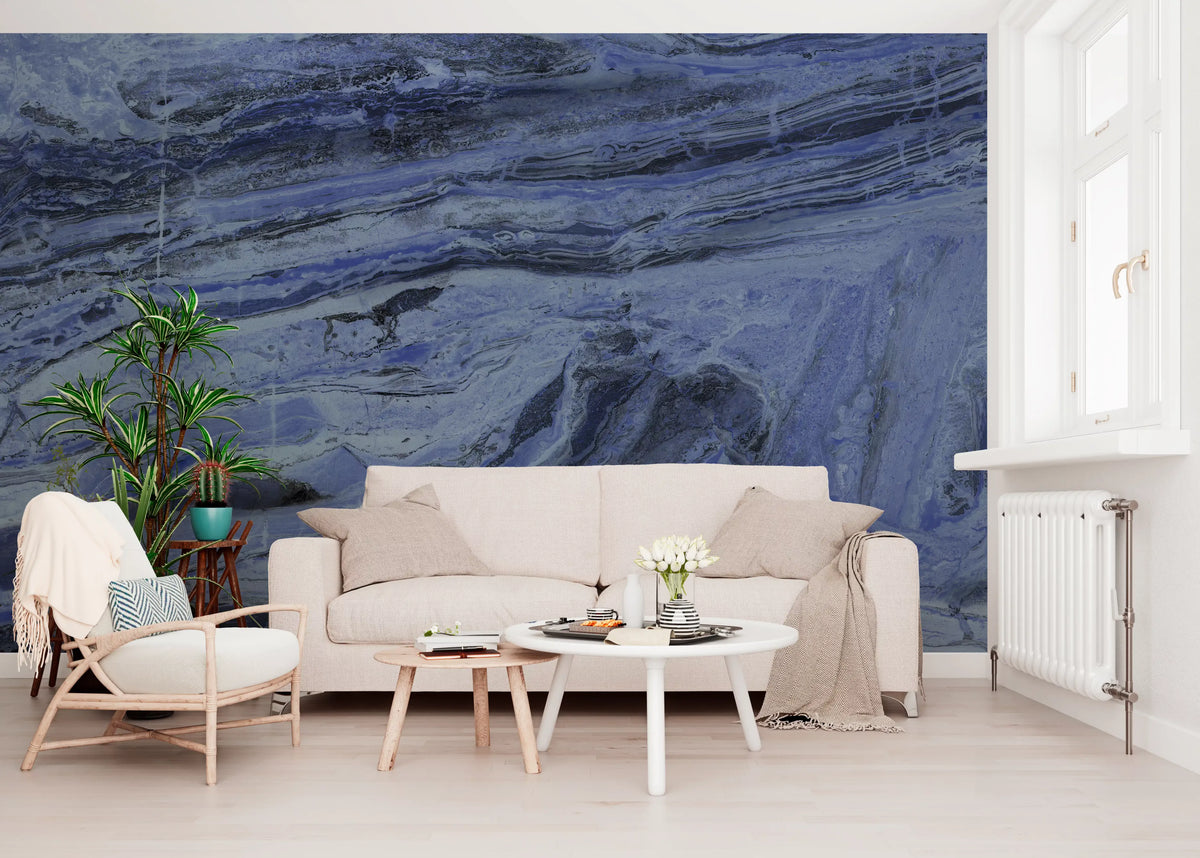 Midnight Stratum Marble Wall Mural