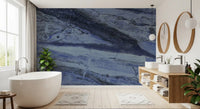 Midnight Cobalt Marble Veins Wall Mural