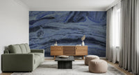 Abstract Swirls in Indigo and Slate Wall Mural