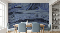 Abstract Swirls in Indigo and Slate Wall Mural
