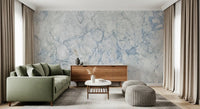 Cool Blue Marble Vein Texture Wall Mural
