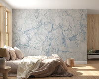 Cool Blue Marble Vein Texture Wall Mural