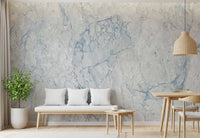 Ethereal Blue and White Marble Slab Wall Mural