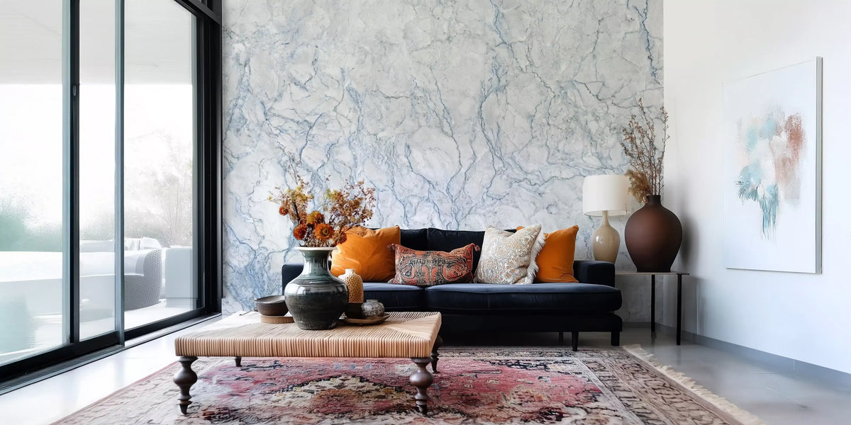 Arctic Veined Marble Texture Wall Mural