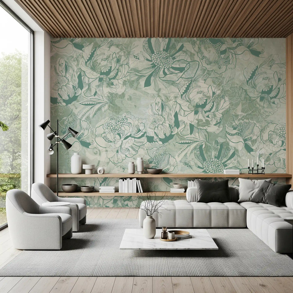 Eucalyptus Mint Botanical Floral Wall Mural Wall Mural