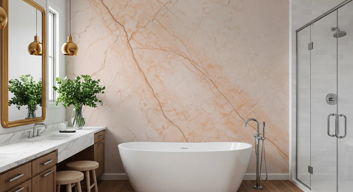 Soft Peach Marble Stone Texture Wall Mural