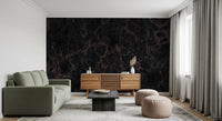 Midnight Obsidian Veins Wall Mural