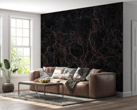 Midnight Rose Veined Marble Wall Mural