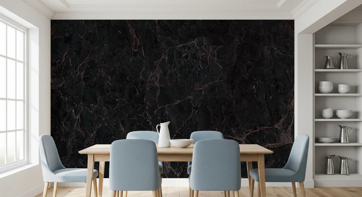 Midnight Noir Marble Slab Wall Mural