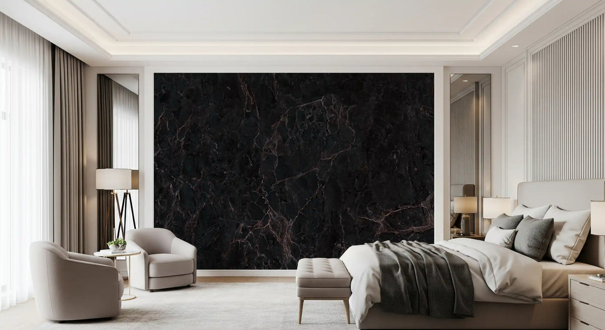 Midnight Noir Marble Slab Wall Mural