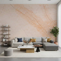 Soft Peach Marble Stone Wall Mural