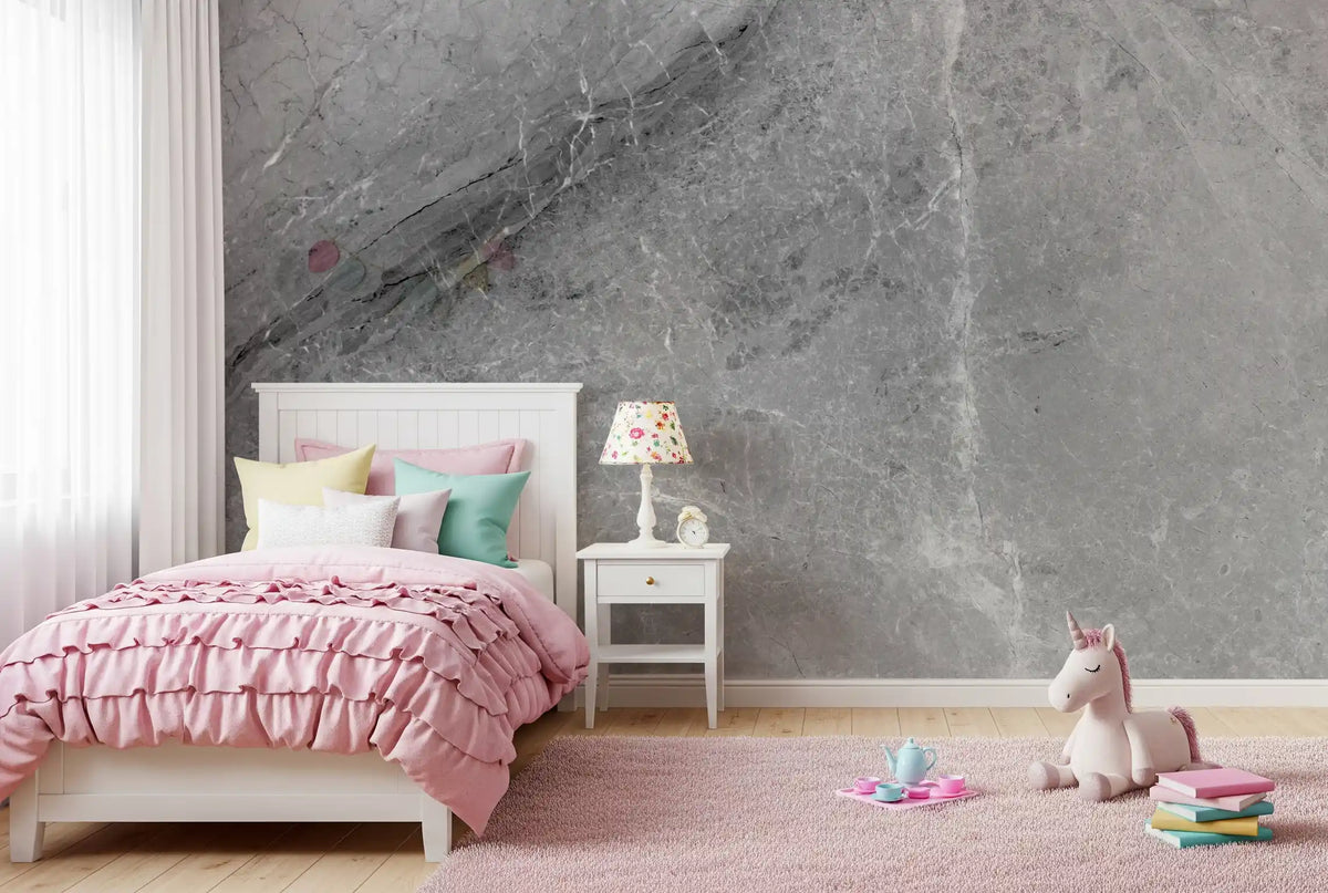 Monochromatic Grey Marble Slab Wall Mural
