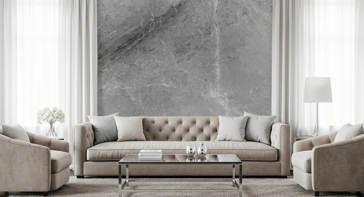 Monochromatic Grey Marble Slab Wall Mural