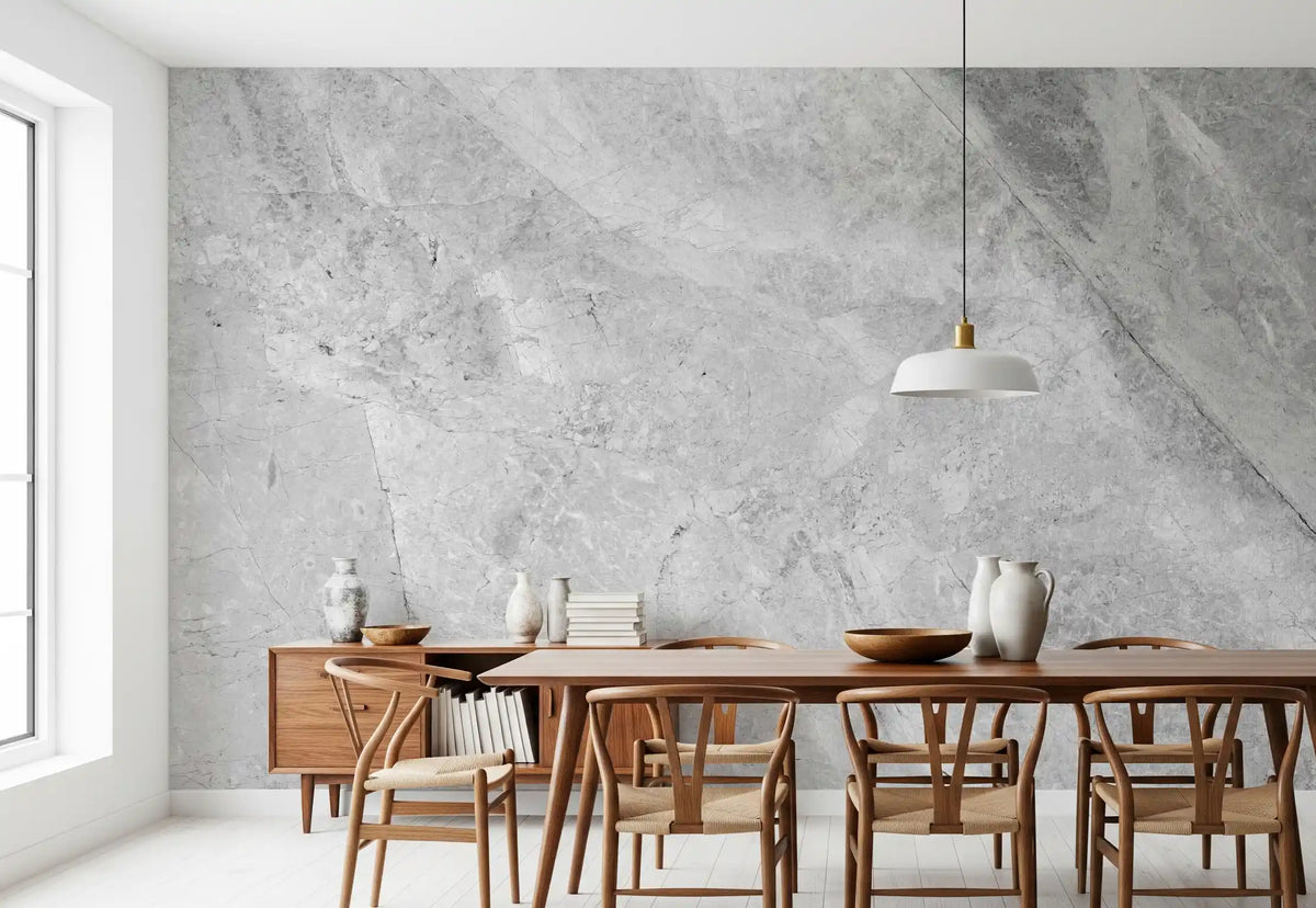 Cool Grey Marble Vein Slab Wall Mural