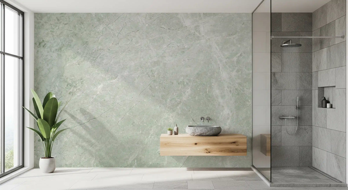 Serene Sage Marble Texture Wall Mural