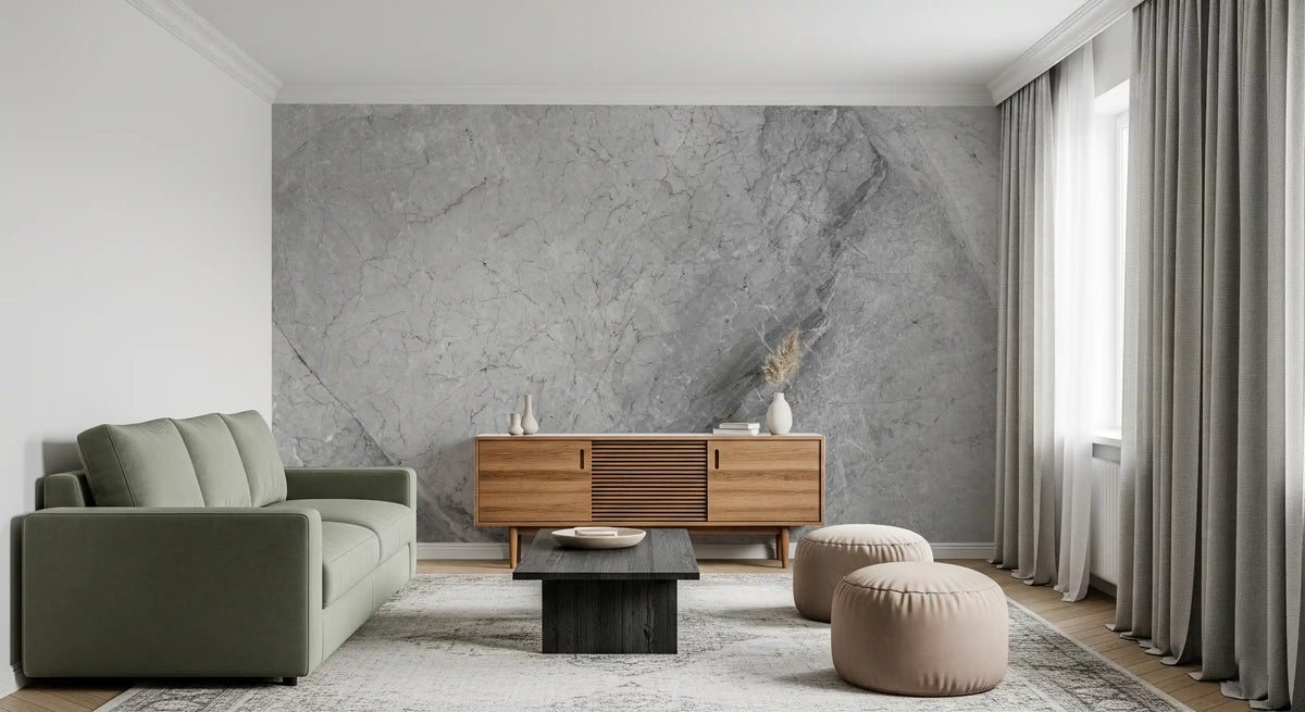 Minimalist Grey Marble Slab Wall Mural