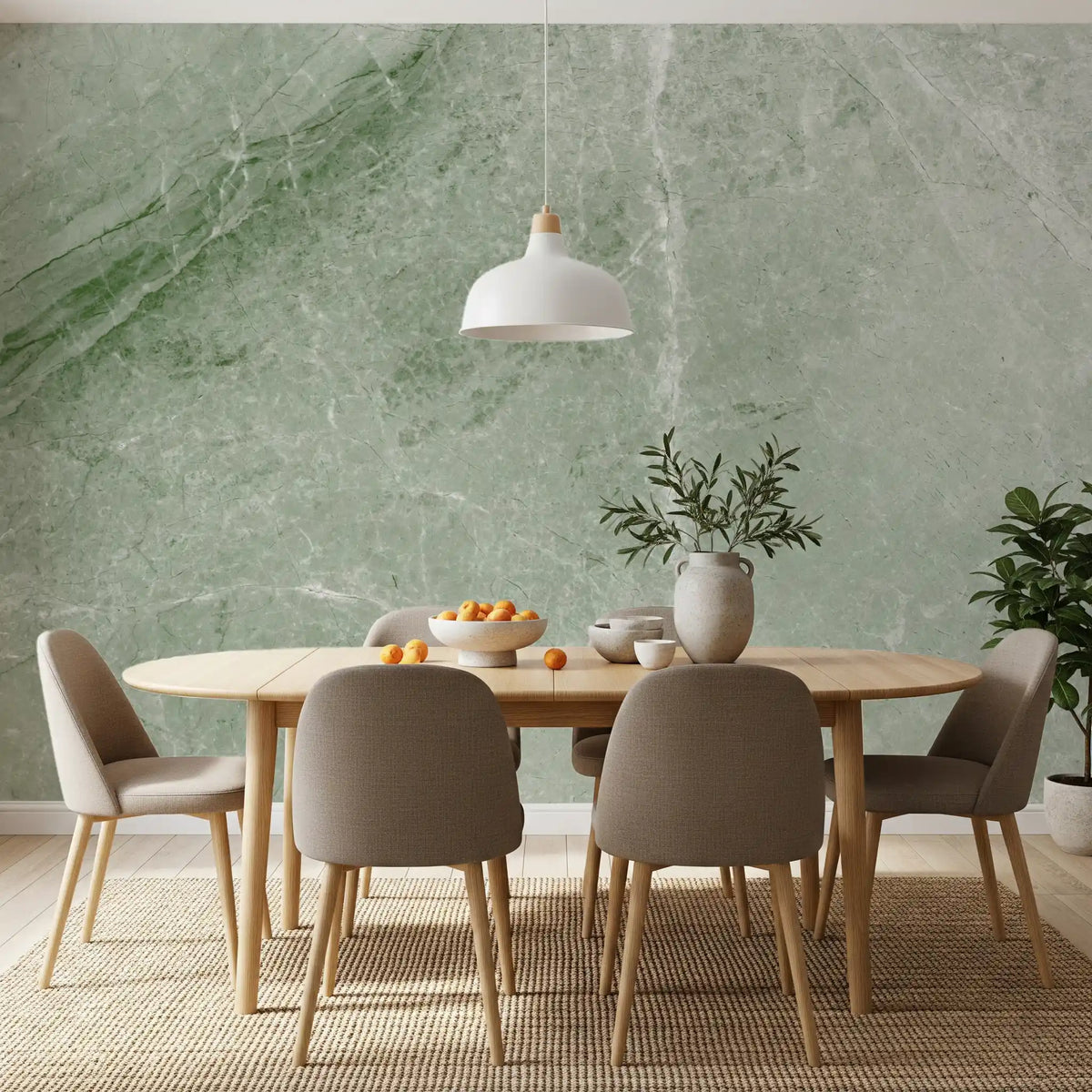 Sage Green Marble Vein Texture Wall Mural