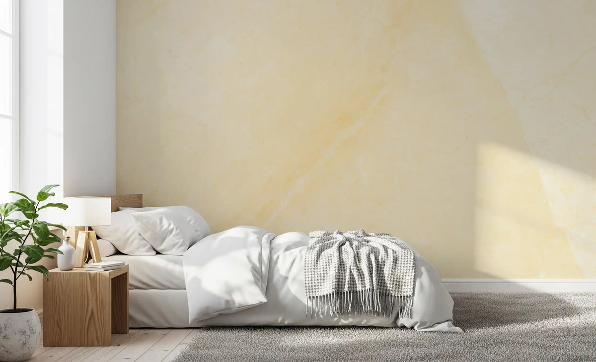 Sunlit Cream Marble Texture Wall Mural