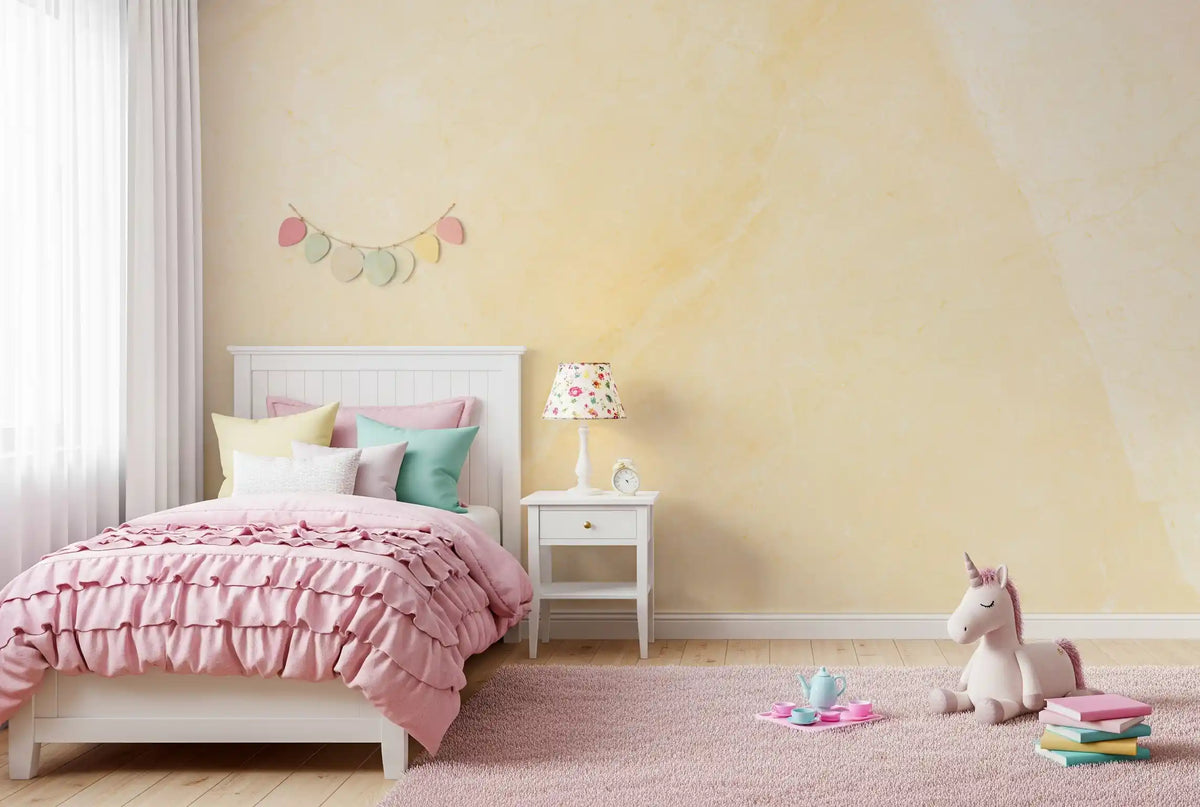 Sunlit Cream Marble Texture Wall Mural