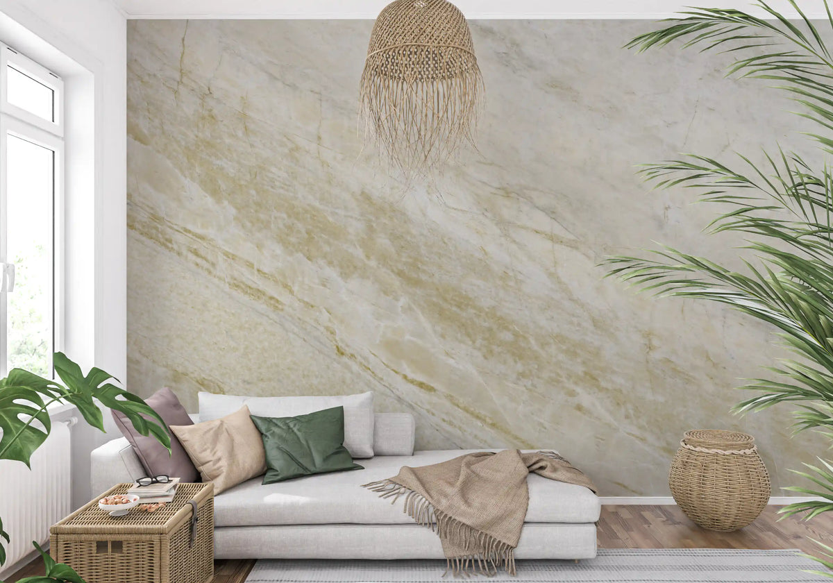 Cream and Sand Marble Vein Wall Mural
