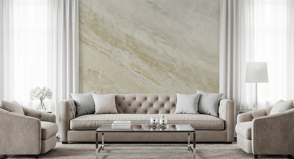 Cream and Sand Marble Vein Wall Mural