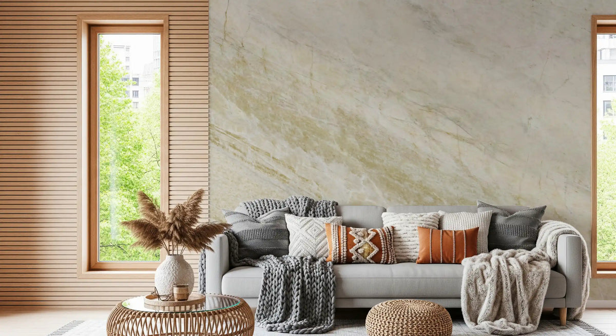 Cream and Sand Marble Vein Wall Mural