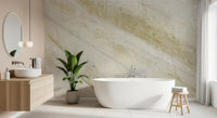 Golden Veined Calacatta Marble Wall Mural