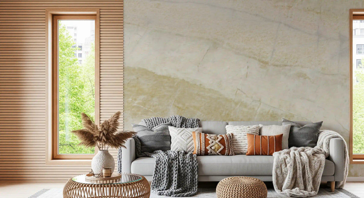 Cream and Sand Marble Veins Wall Mural
