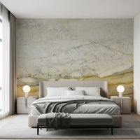 Golden Veined Cream Stone Wall Mural