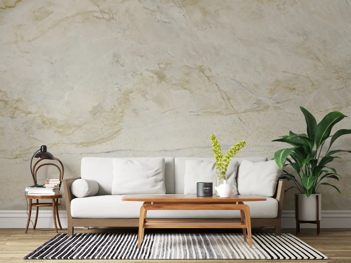 Cream and Gold Marble Vein Wall Mural