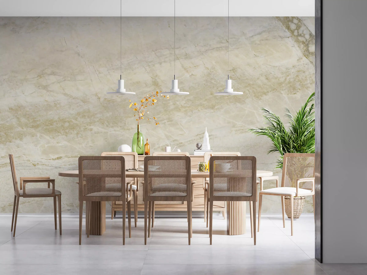 Serene Cream Marble Stone Texture Wall Mural