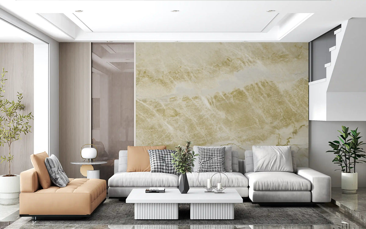 Golden Vein Natural Stone Wall Mural