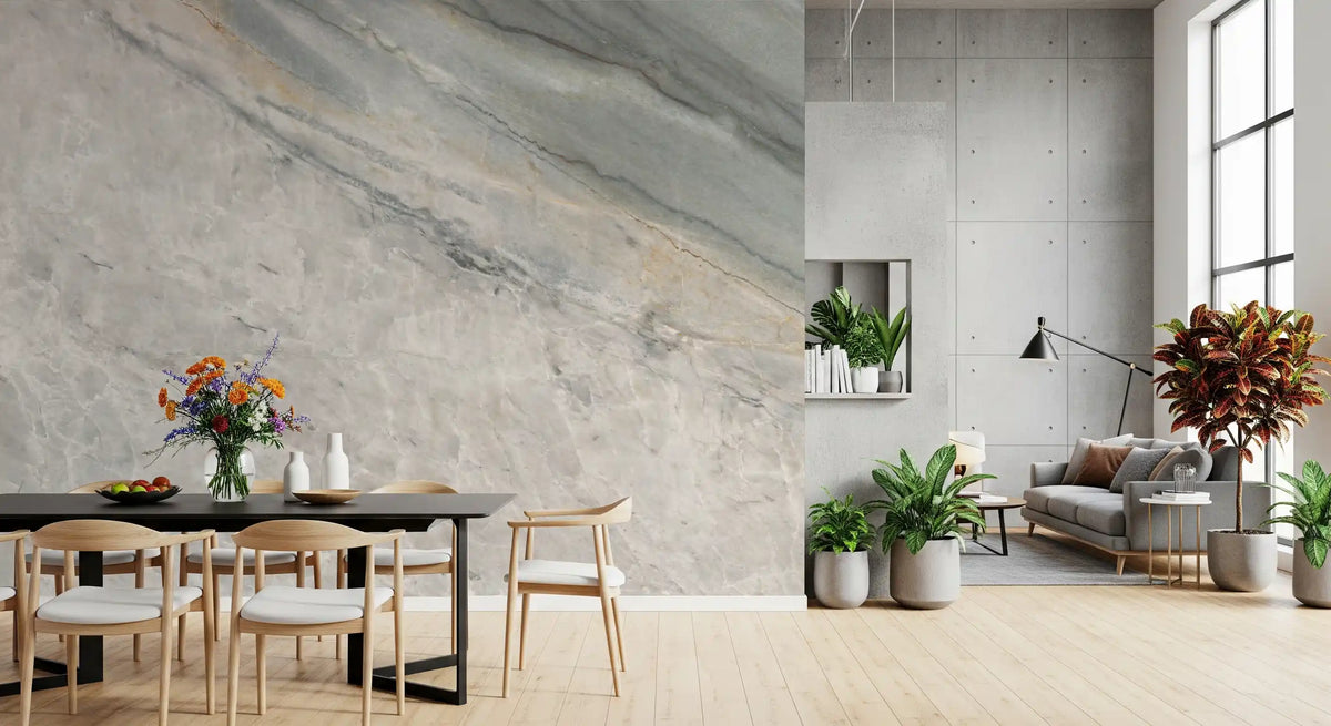Cool Grey Marble Vein Surface Wall Mural