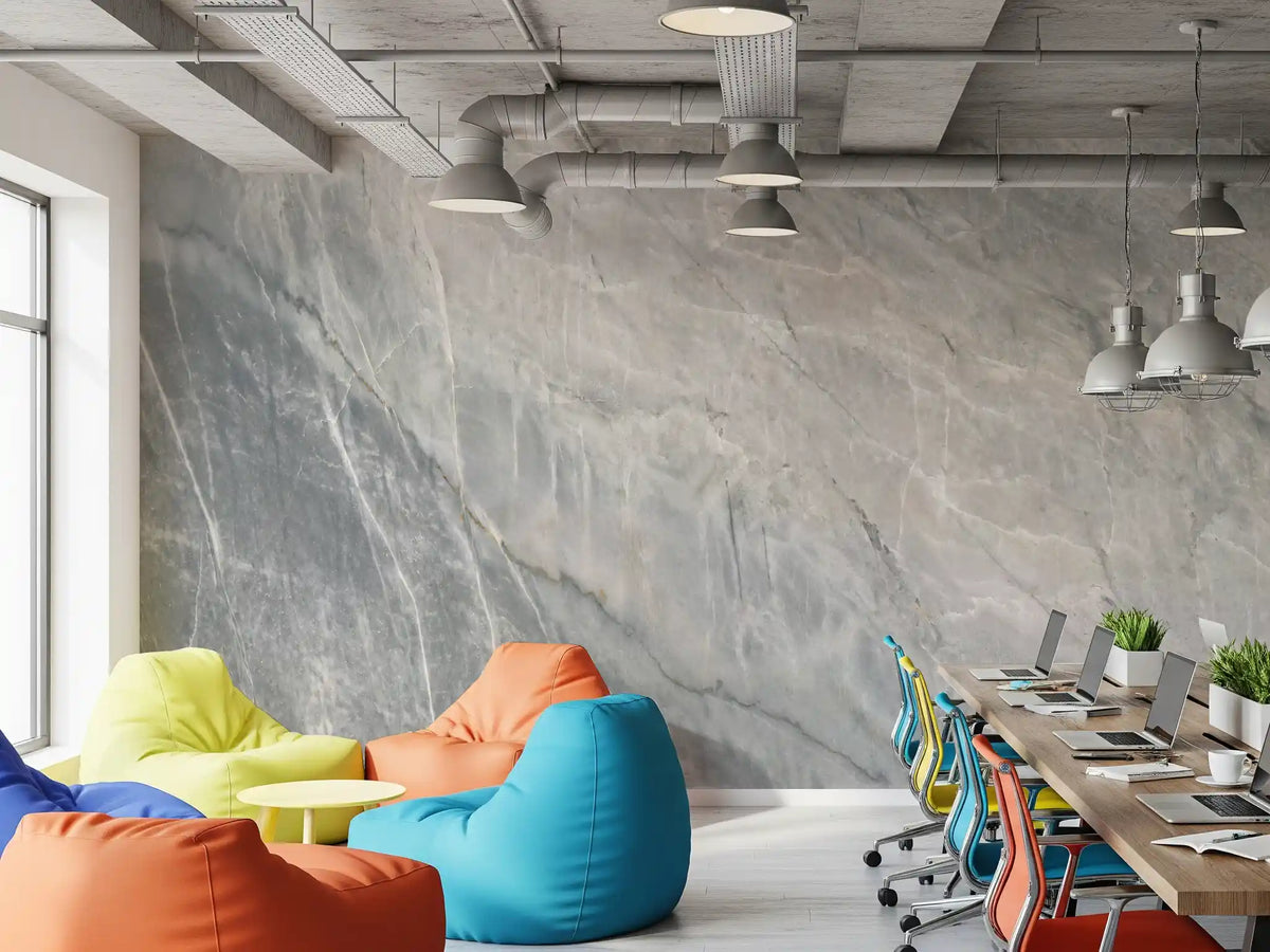Serene Grey Marble Slab Texture Wall Mural