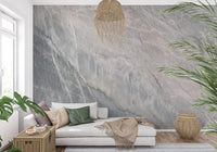 Serene Grey Marble Slab Texture Wall Mural
